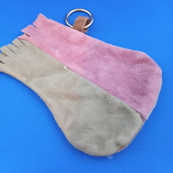 original vintage Accessories - Vintage 1970s genuine suede patchwork pouch made in Spain